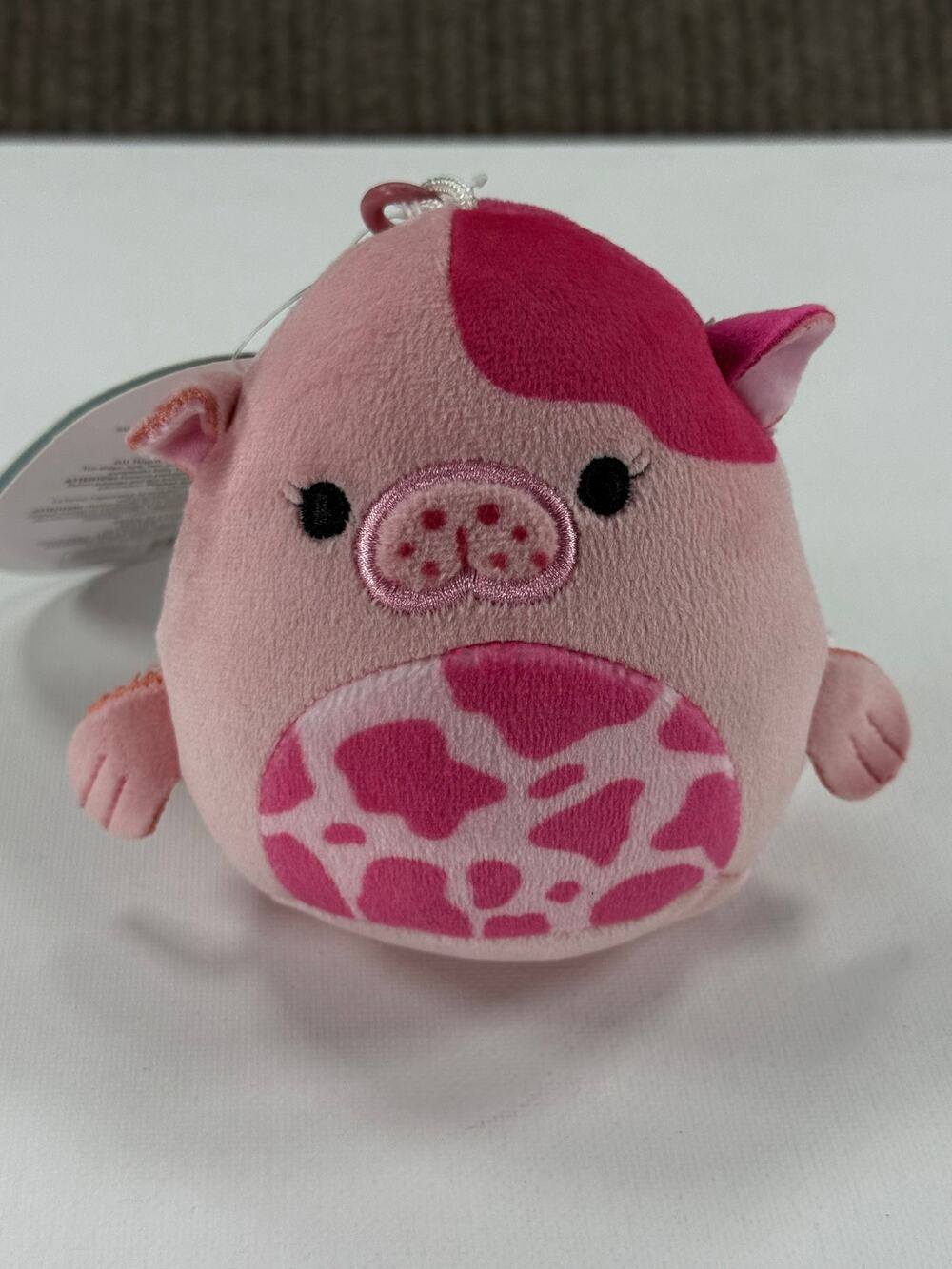 Squishmallow 3.5" Kerry the Sea Cow Plush Clip Keychain NWT Pink